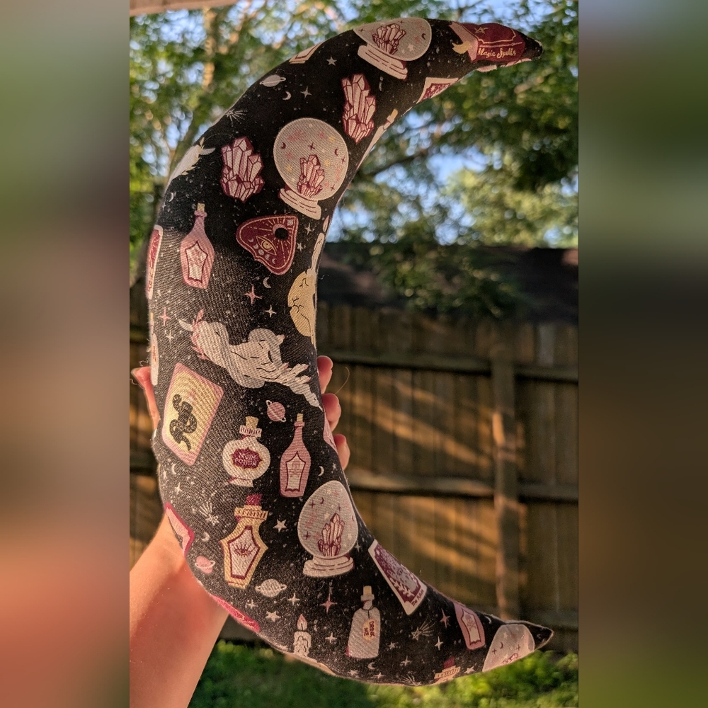 Black and Pink Celestial Print Fabric